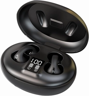 Clip on Open Ear Headphones Wireless Bluetooth Air Bone Conduction Headphones Head Set with Mic Bone Conduction Earbuds Headset Bone Conducting Earphones Ear Buds with Earhooks Workout Cycling Running