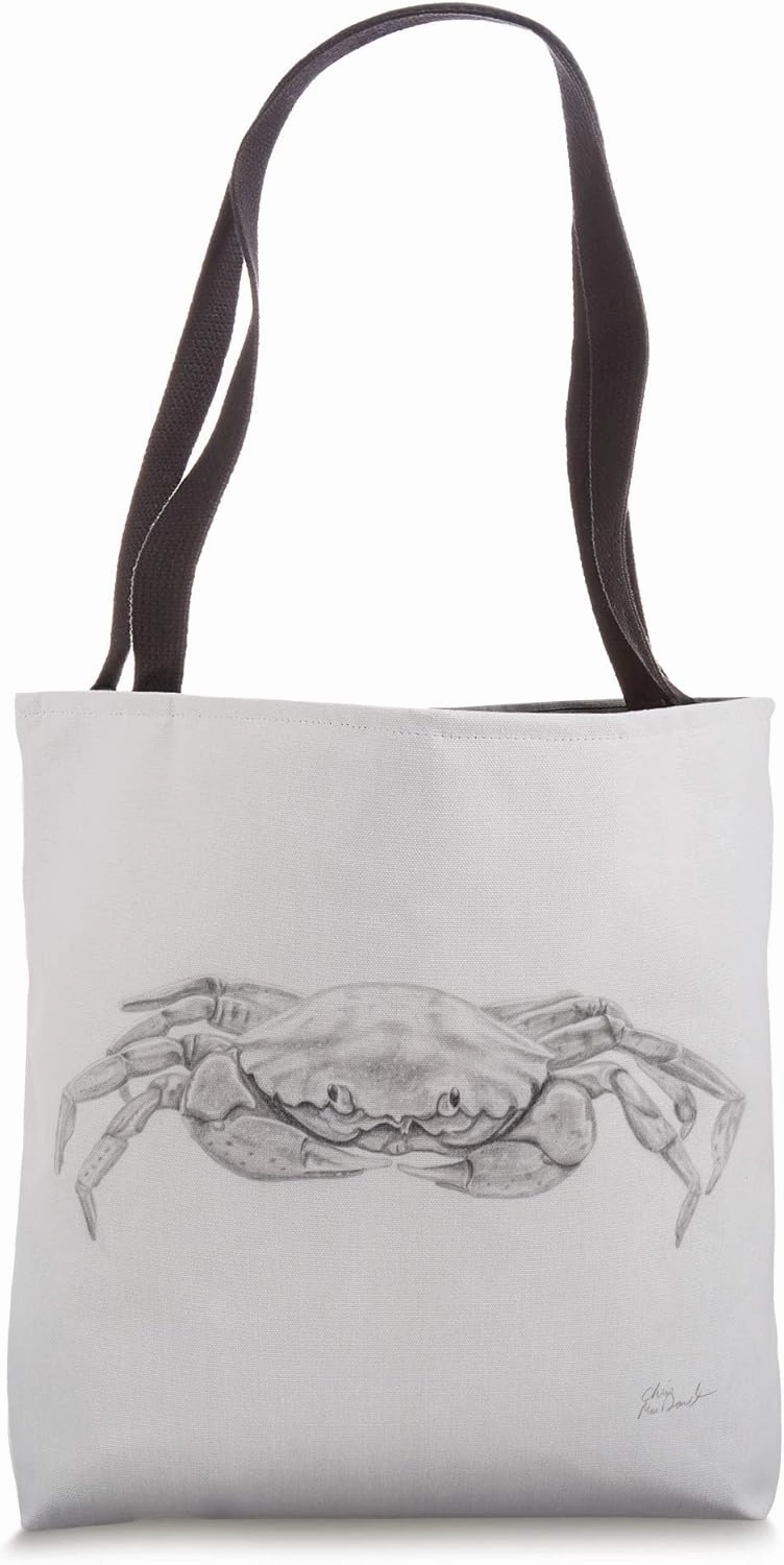 Coastal Crab Drawing Tote Bag