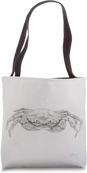 Coastal Crab Drawing Tote Bag