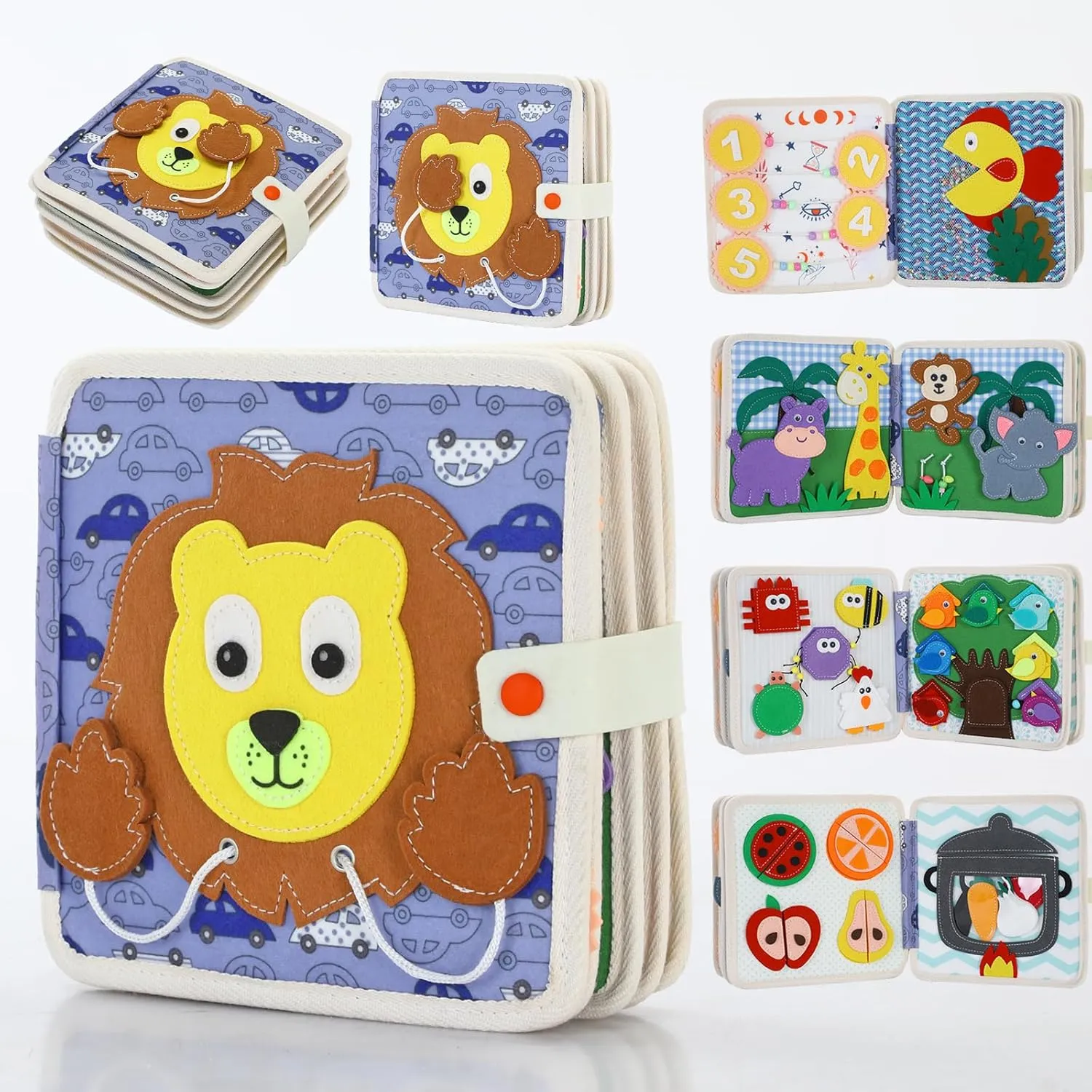Cobelae Busy Book for Toddlers 3-5, Toddler Busy Board Felt Quiet Book for Baby 1-3, Preschool Learning Activities Educational Sensory Travel Toy for Kids Gift