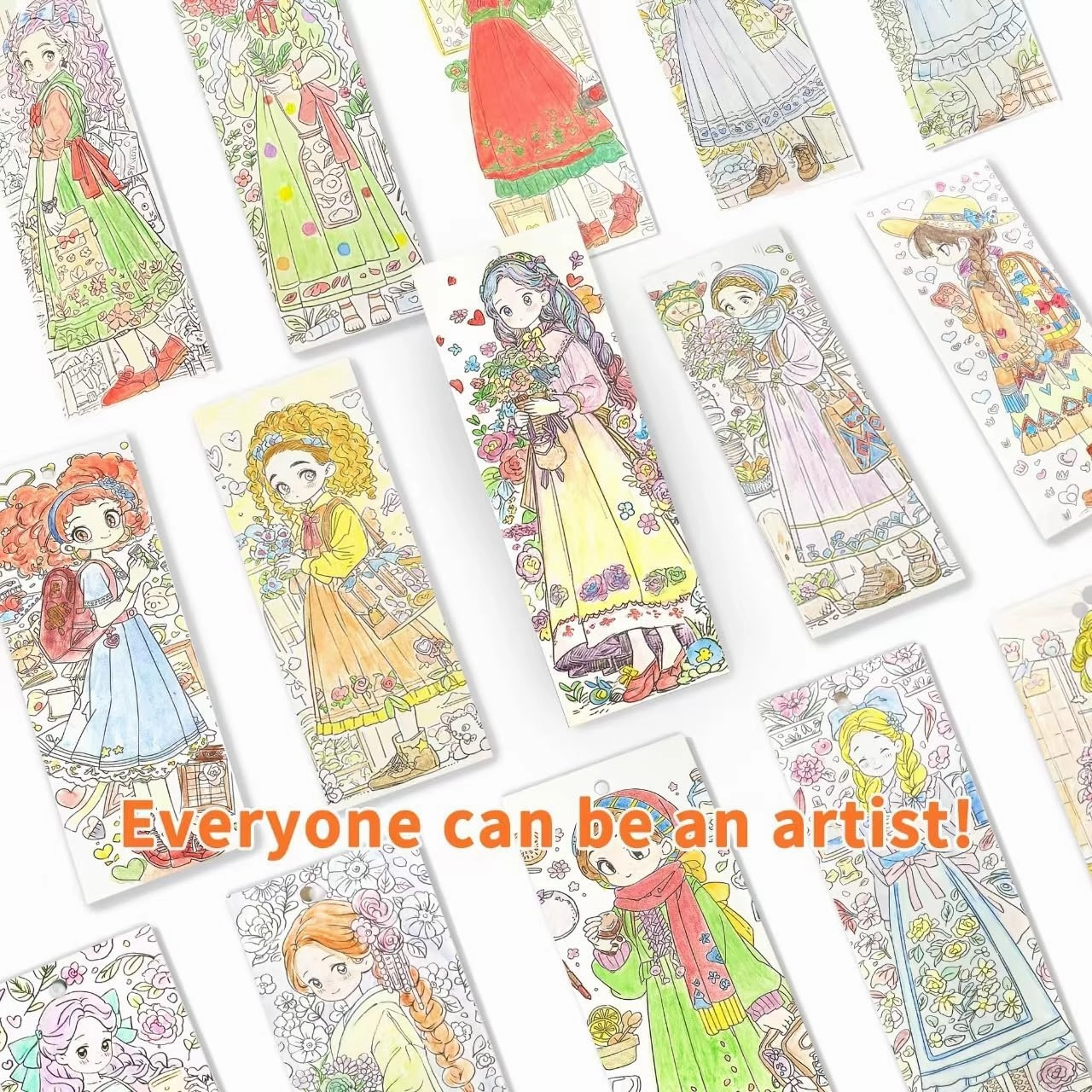 COIPLAY 648 Color Blocks Watercolor Paint Set, 52-Bookmarks, 3 Brushes, Silicone Cup, Fairytale Princess Coloring Books, for All Ages, Travel-Friendly, Easy to Use,No Mess, All in One, Art Supplies