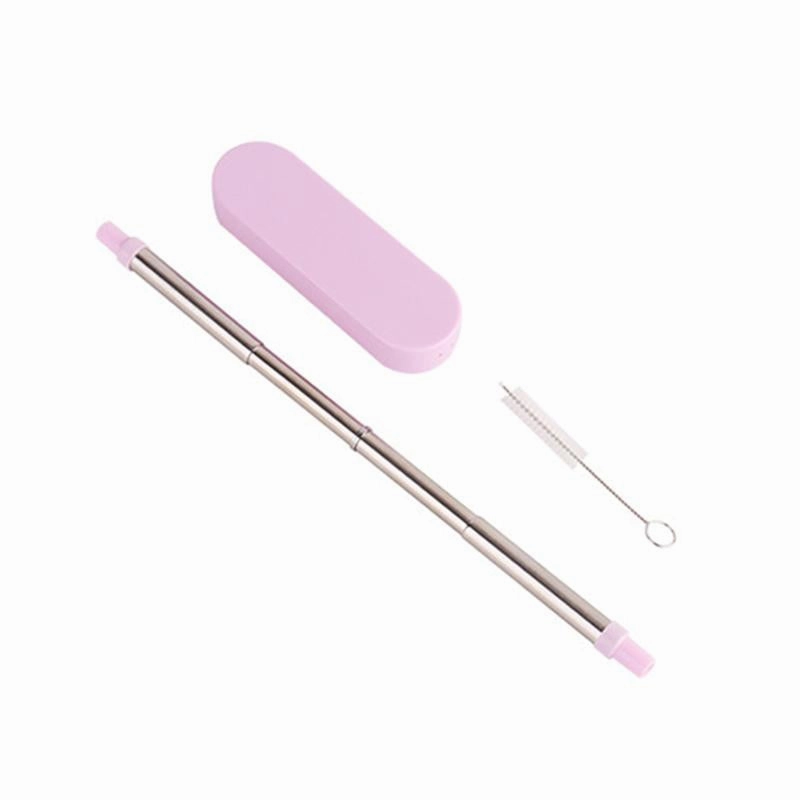 Collapsible Stainless Steel Metal Straw with Brush