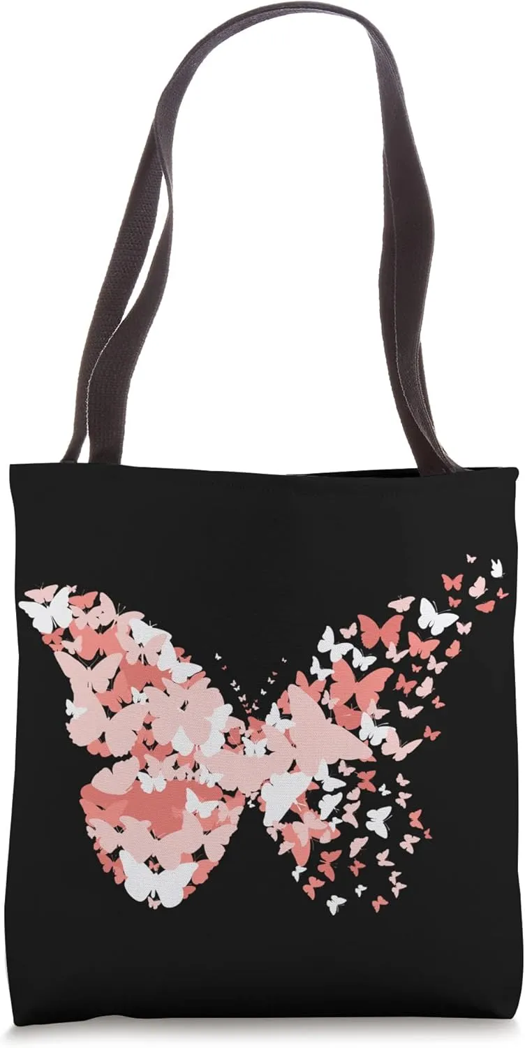 Colorful Butterfly Drawing Summer Nature Insects Botanical Tote Bag
