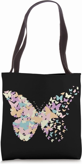 Colorful Butterfly Drawing Summer Nature Insects Botanical Tote Bag