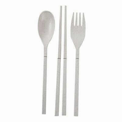 Compact Foldable Wheat Straw Cutlery Set