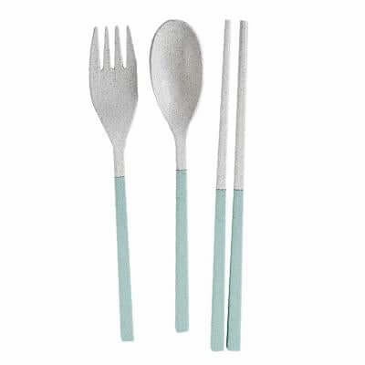Compact Foldable Wheat Straw Cutlery Set