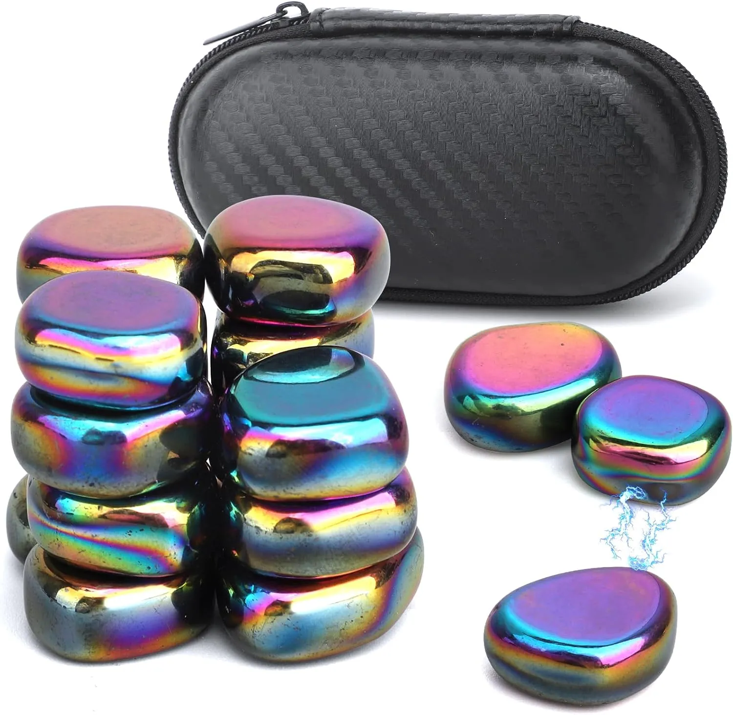 Cool Fidget Toy Fridge Magnets Rocks,Science Kit Magnet DIY Alphabet Number, Magnetic Hematite Stones Gift, Magnet Ferrite Putty Desk Toy for Adults(24PCS)