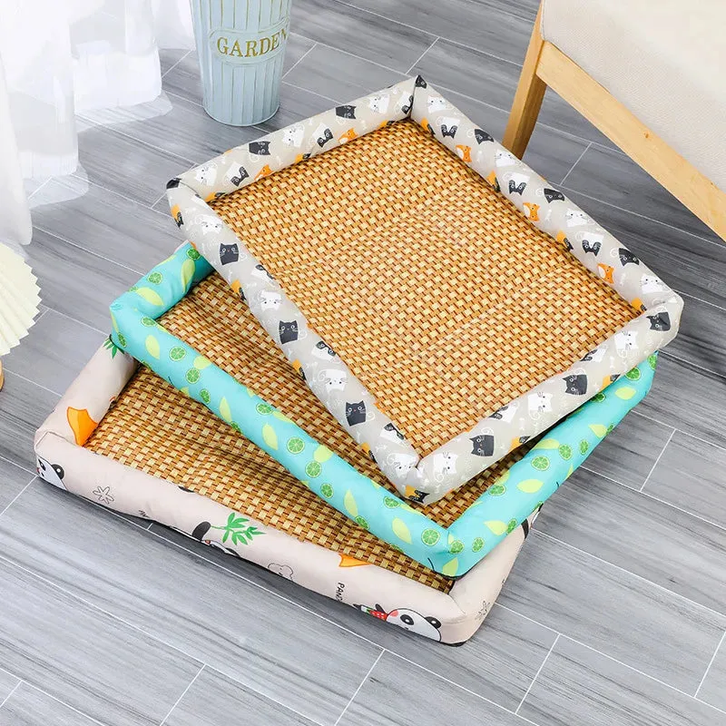 Cooling Rattan Cat Bed Mat