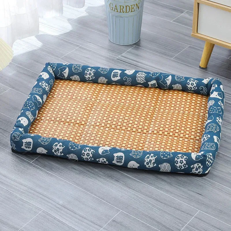 Cooling Rattan Cat Bed Mat
