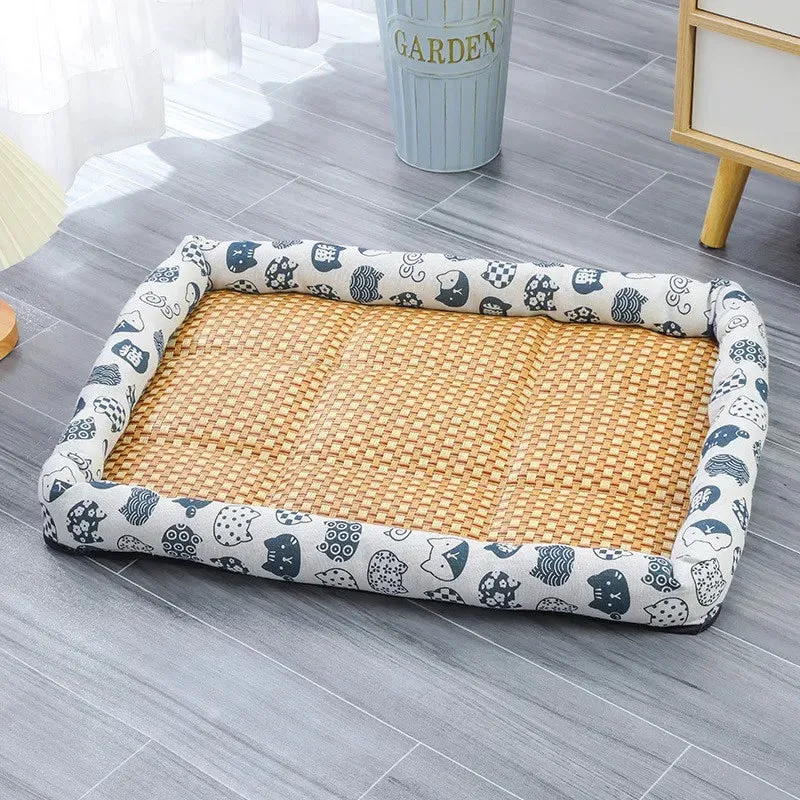 Cooling Rattan Cat Bed Mat