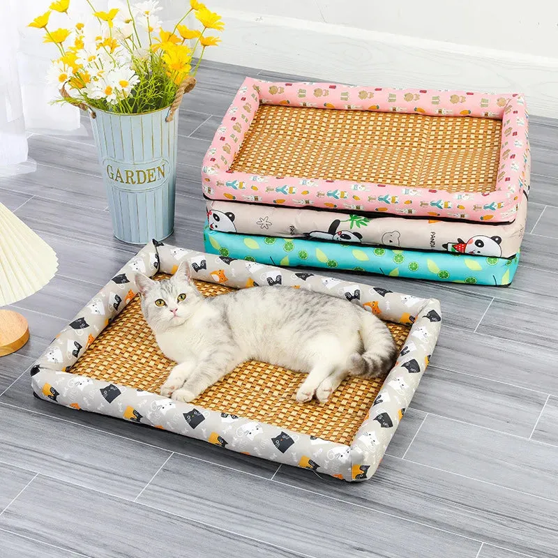 Cooling Rattan Cat Bed Mat