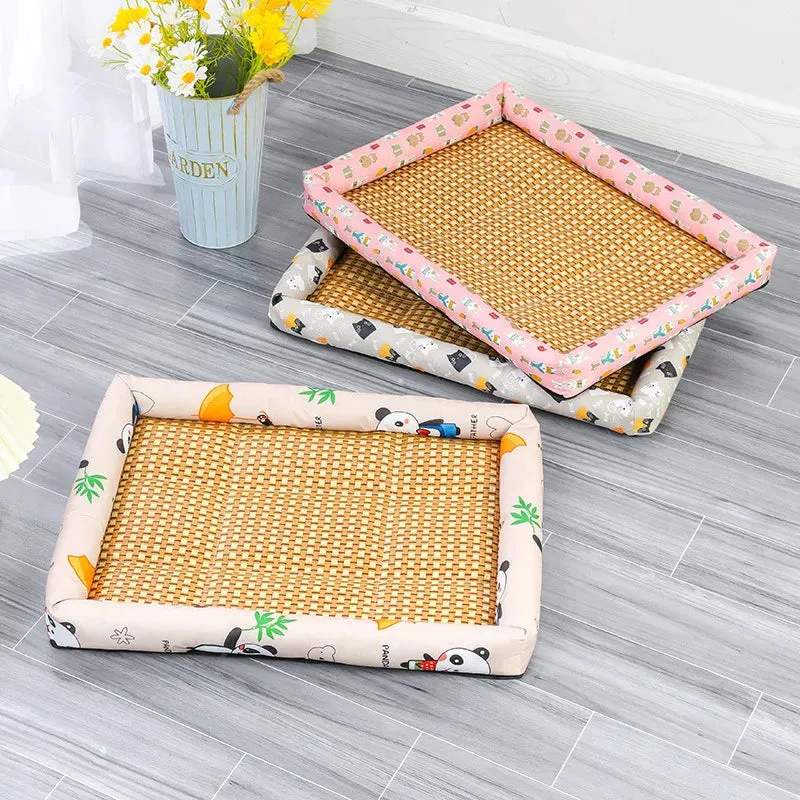 Cooling Rattan Cat Bed Mat