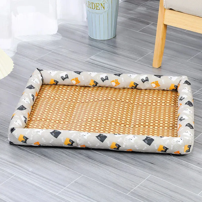 Cooling Rattan Cat Bed Mat