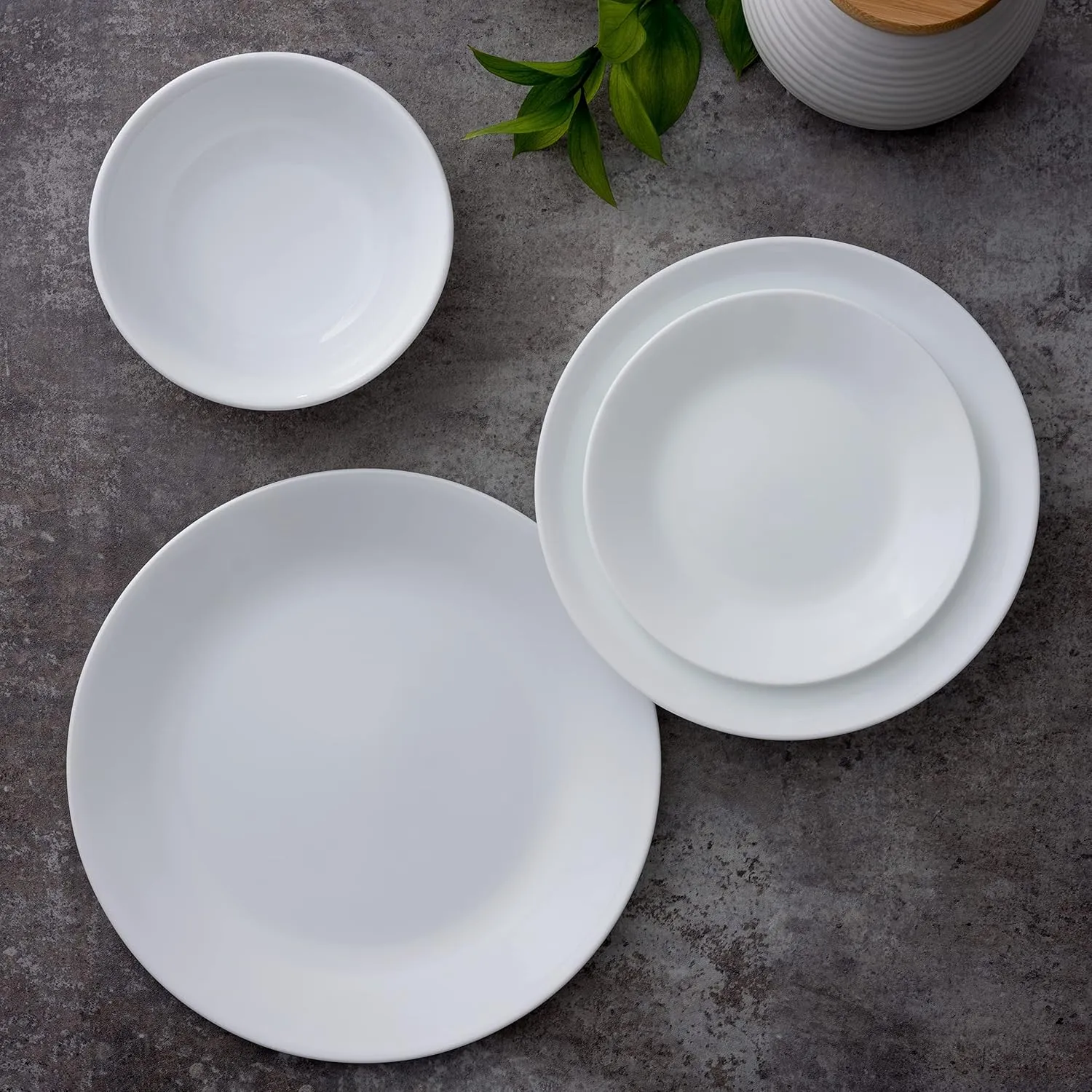 Corelle Vitrelle Glass Dinnerware Set, Chip & Crack Resistant Triple Layer Glass, 4-PC Bowl, Winter Frost White