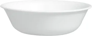 Corelle Vitrelle Glass Dinnerware Set, Chip & Crack Resistant Triple Layer Glass, 4-PC Bowl, Winter Frost White