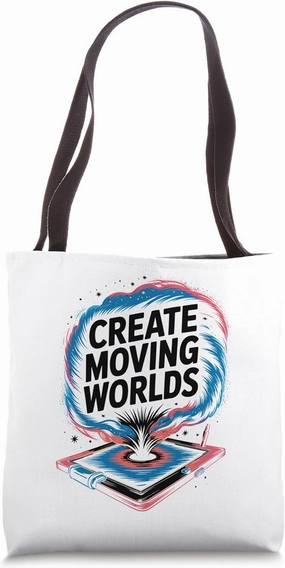 Create Moving Worlds Animation Draw Sketch Animate Tote Bag
