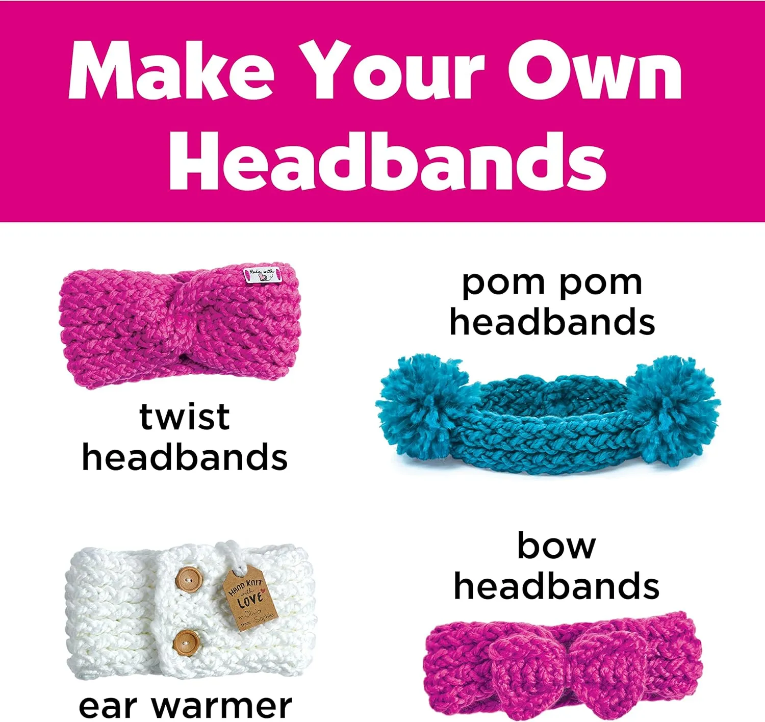 Creativity for Kids Quick Knit Headband Making Kit - Kids Knitting Kit for Beginners - DIY Projects for Kids