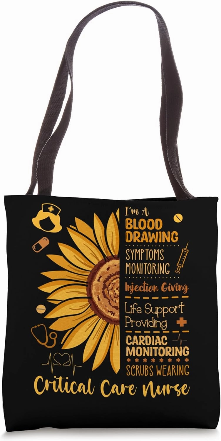 Critical Care Nurse Sunflower CCRN Intensive Emergency Unit Tote Bag