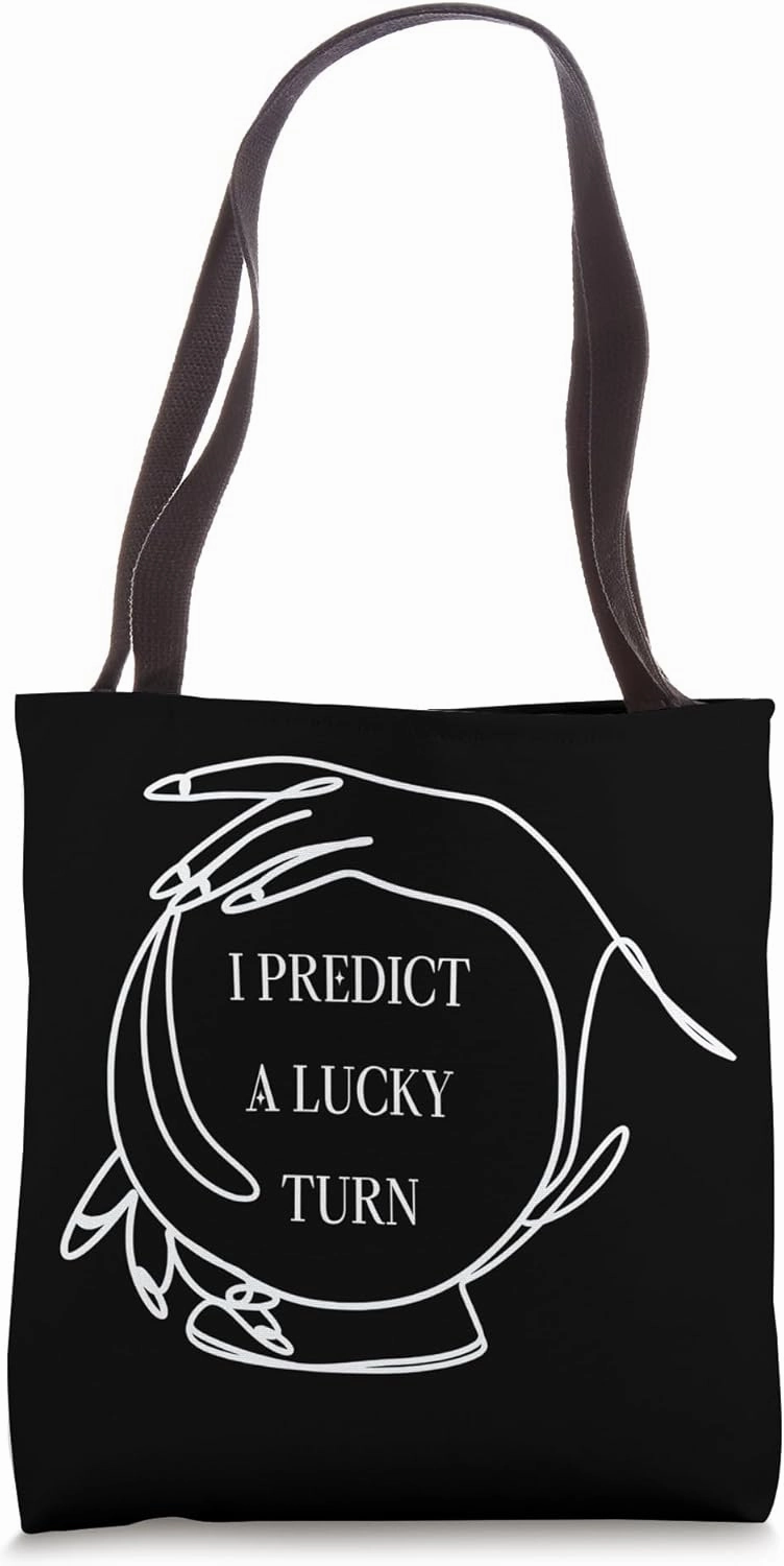 Crystal Ball Lucky Turn Prediction Line Drawing Minimalist Tote Bag