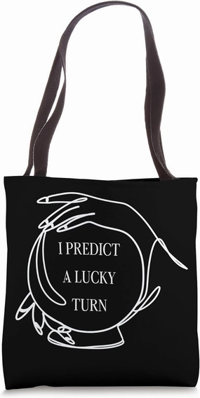 Crystal Ball Lucky Turn Prediction Line Drawing Minimalist Tote Bag