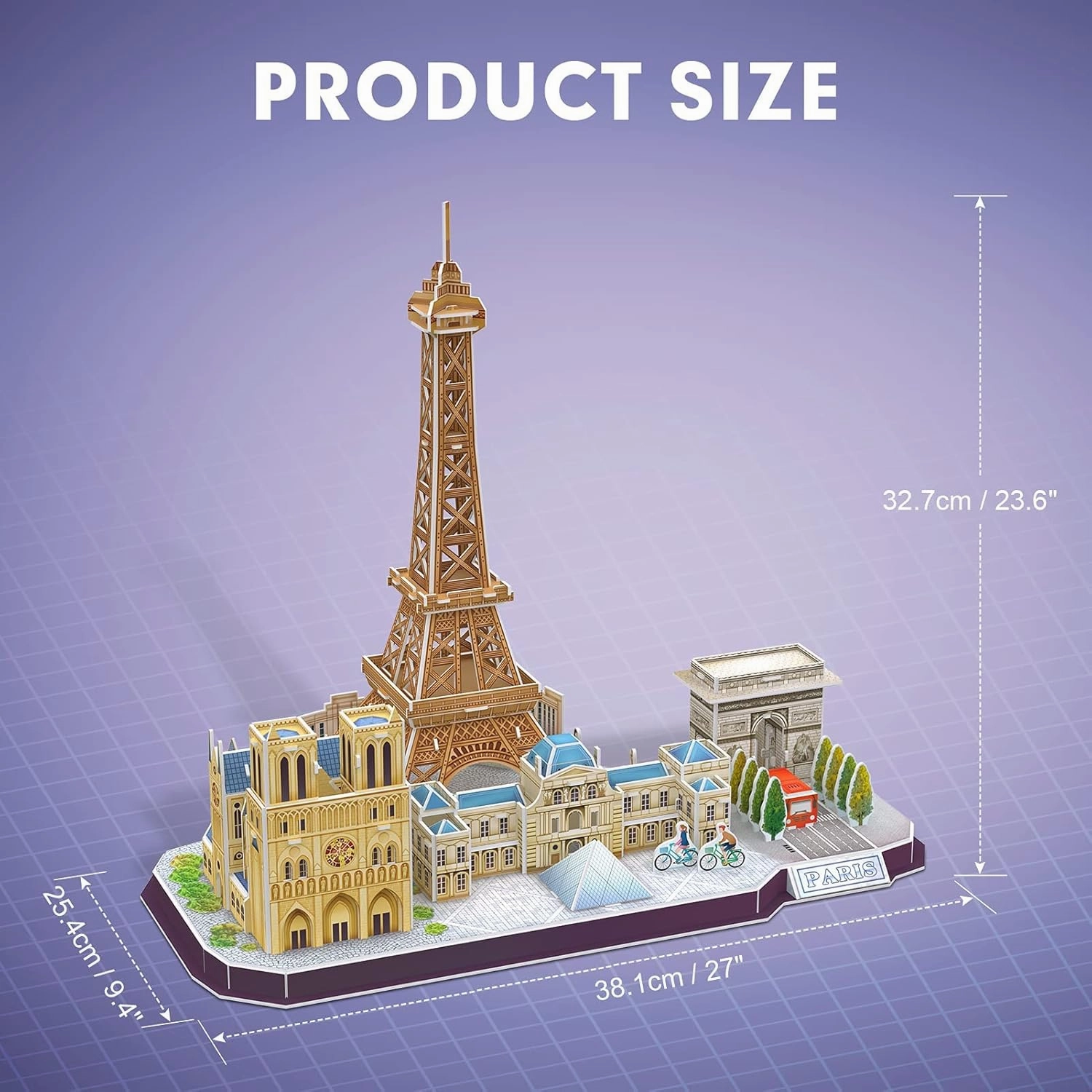 CubicFun 3D Puzzles for Kids Ages 8-10 12-14 Pairs Cityline Arts Crafts for Girls Ages 8-12 Architecture STEM Projects for Kids Ages 8-12, Toys Gifts for 8 Year Old Girls Eiffel Tower