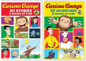 Curious George Double Feature: 30-Story Collection / 30-Adventure Collection (DVD 2-Pack)