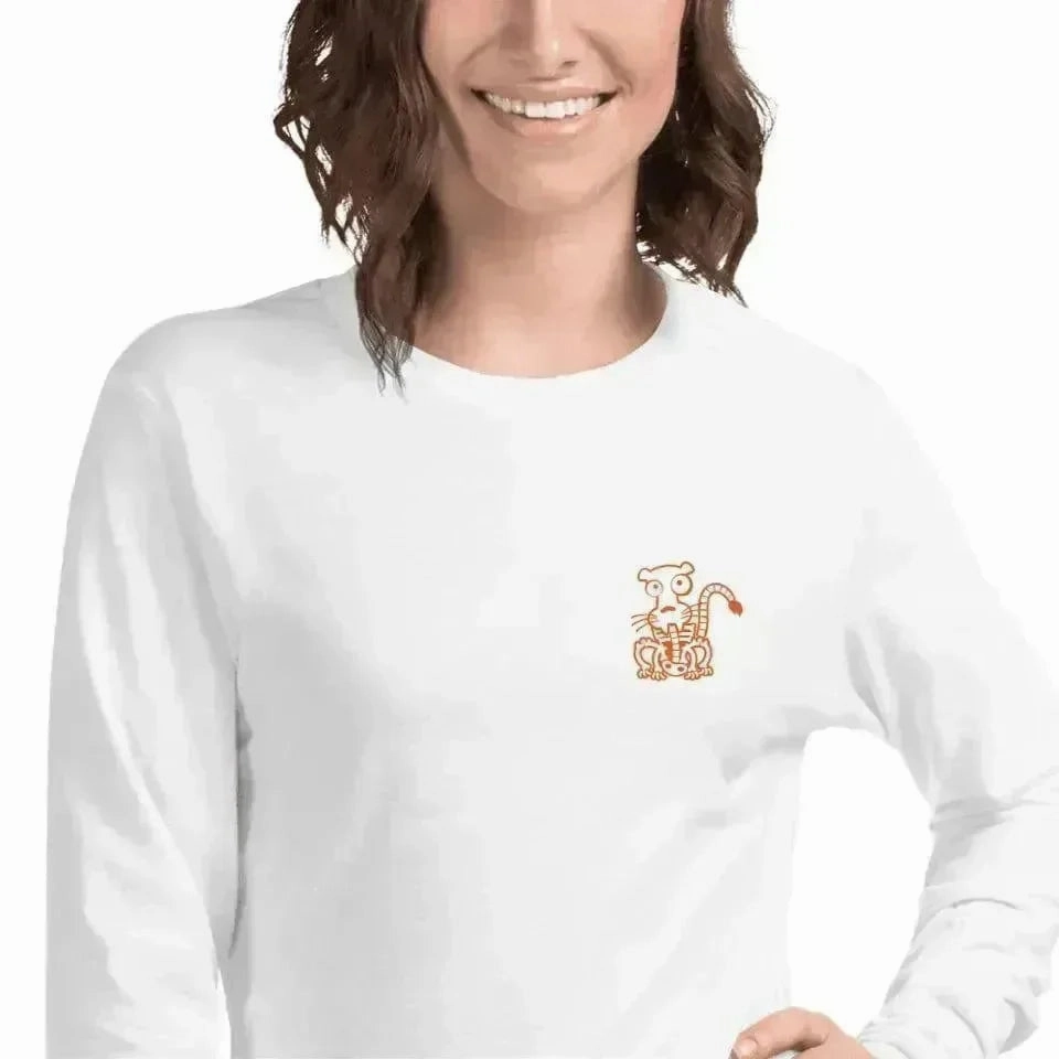 Custom Embroidered Haunted Zoo Animals Long Sleeve T-Shirt