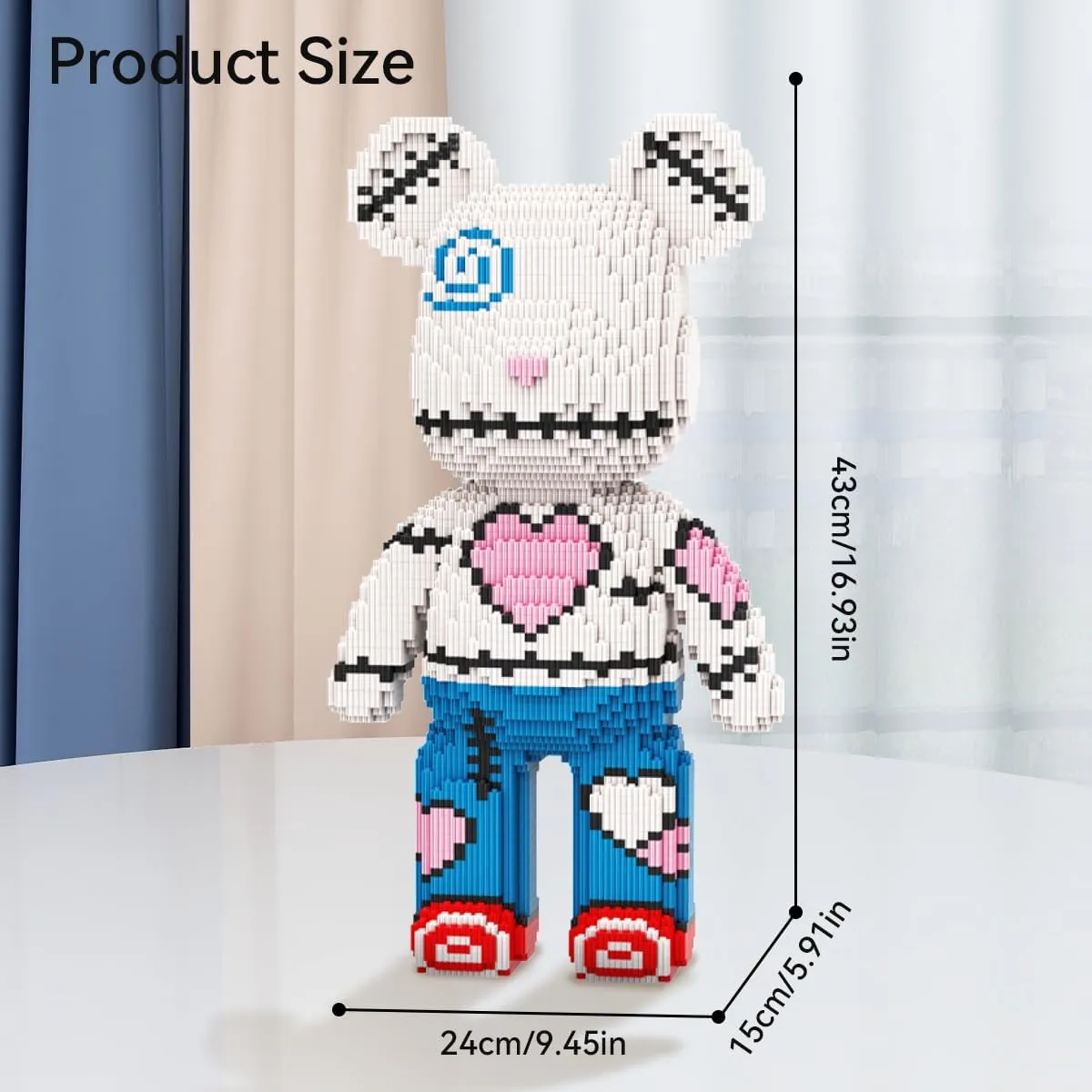 DAHONPA Heart Montage Bear Micro Building Blocks for Adults (5350 PCS), Bear Bricks Set Creative Home, Gift for Adults and Kids