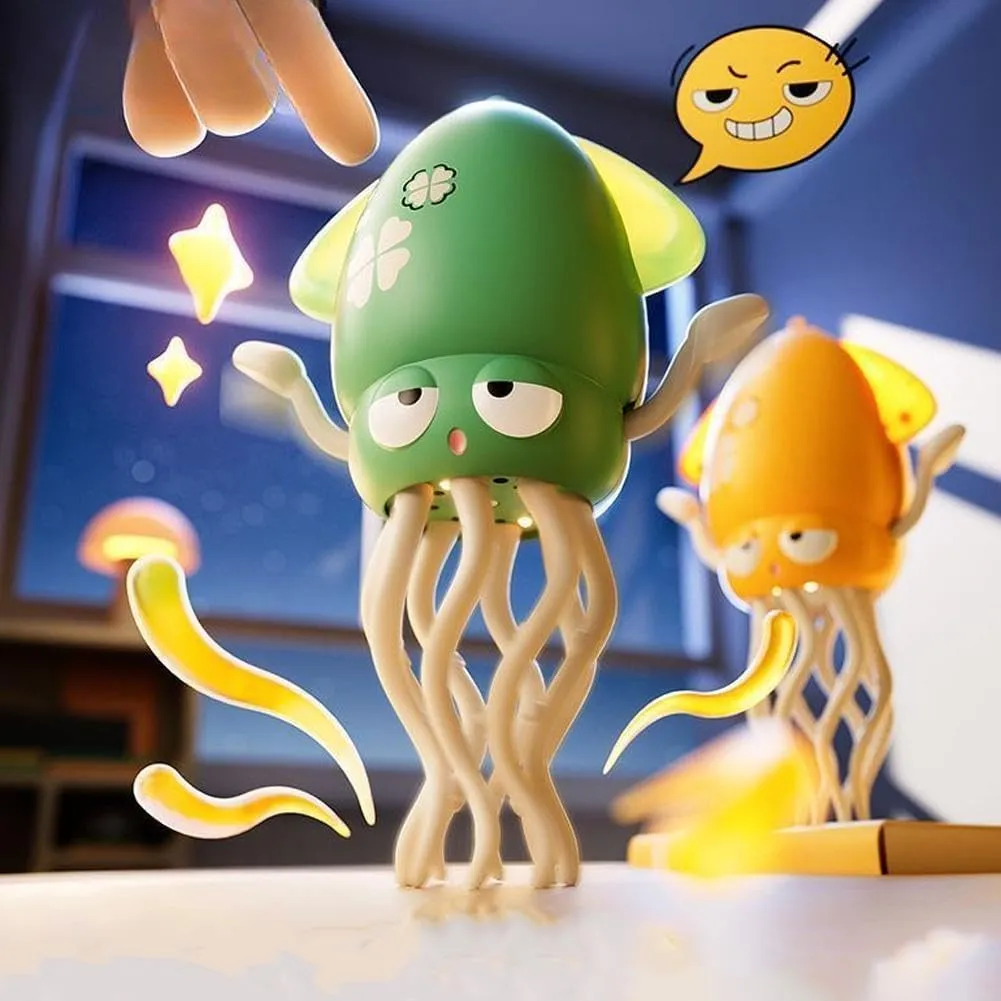 Dancing Squid Toy, Smart Tentacle Explorer, Electric Wiggly Wonder Playful Octopus Toy with LED Lights & Music, Crawling Dancing Automatic Obstacle Avoidance (Pink Rod)