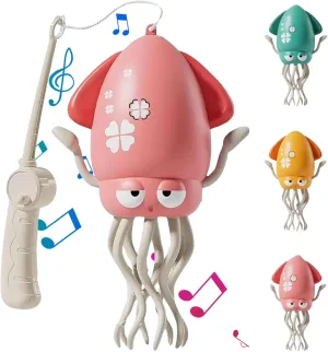 Dancing Squid Toy, Smart Tentacle Explorer, Electric Wiggly Wonder Playful Octopus Toy with LED Lights & Music, Crawling Dancing Automatic Obstacle Avoidance (Pink Rod)