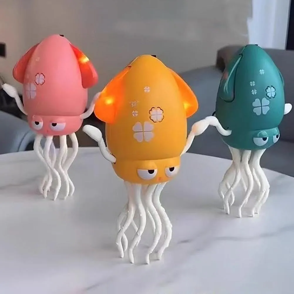 Dancing Squid Toy, Smart Tentacle Explorer, Electric Wiggly Wonder Playful Octopus Toy with LED Lights & Music, Crawling Dancing Automatic Obstacle Avoidance (Pink Rod)