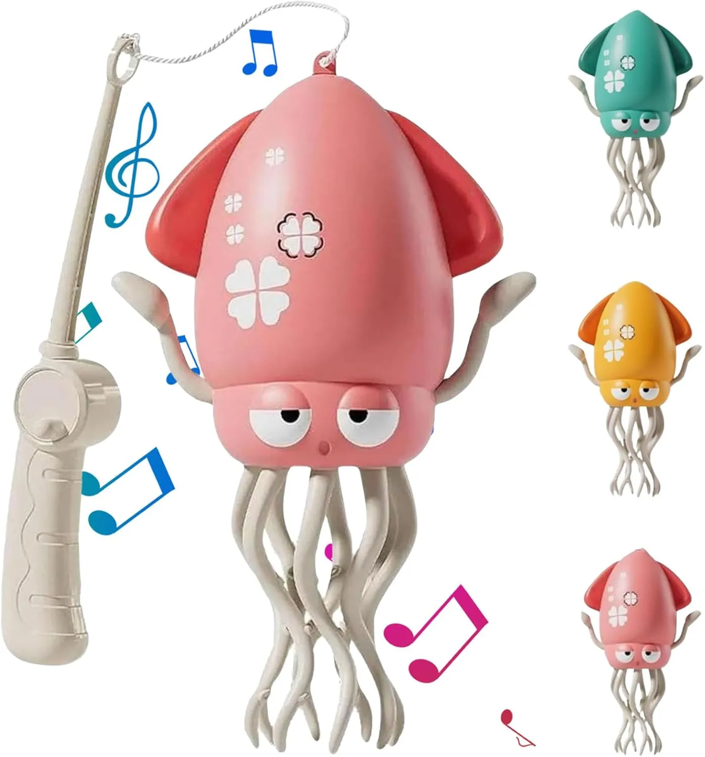 Dancing Squid Toy, Smart Tentacle Explorer, Electric Wiggly Wonder Playful Octopus Toy with LED Lights & Music, Crawling Dancing Automatic Obstacle Avoidance (Pink Rod)