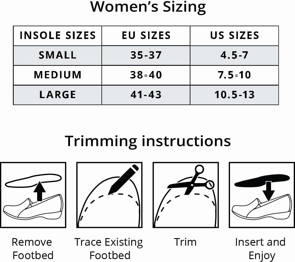 Dansko Women's Trimmable All-Day Comfort Active Footbed with Dansko Natural Arch Technology - Lightweight EVA for Flexibility and Softness, Arch Stabilizer for All-Day Support Medium