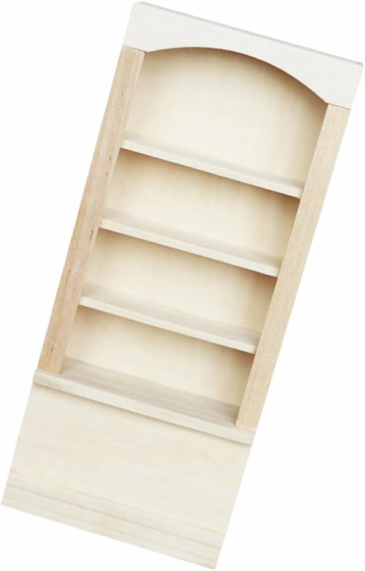 DECHOUS 1pc Scale Miniature Bookshelf Model for Dollhouse Decoration Compact Wooden Design for Scene Layout Accessory for Photography and Boys and Girls Play