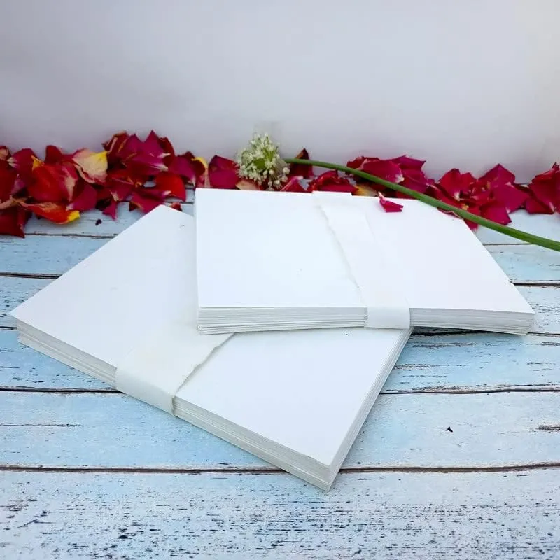 Deckle Papers A5 300 GSM Card Stock Made of Handmade Paper All Occasion Card Stock. Hand Written Invitation Cards Blank Card Stock DIY Play Cards. Size-5.8x8.3 Pack of-50 Ivory White