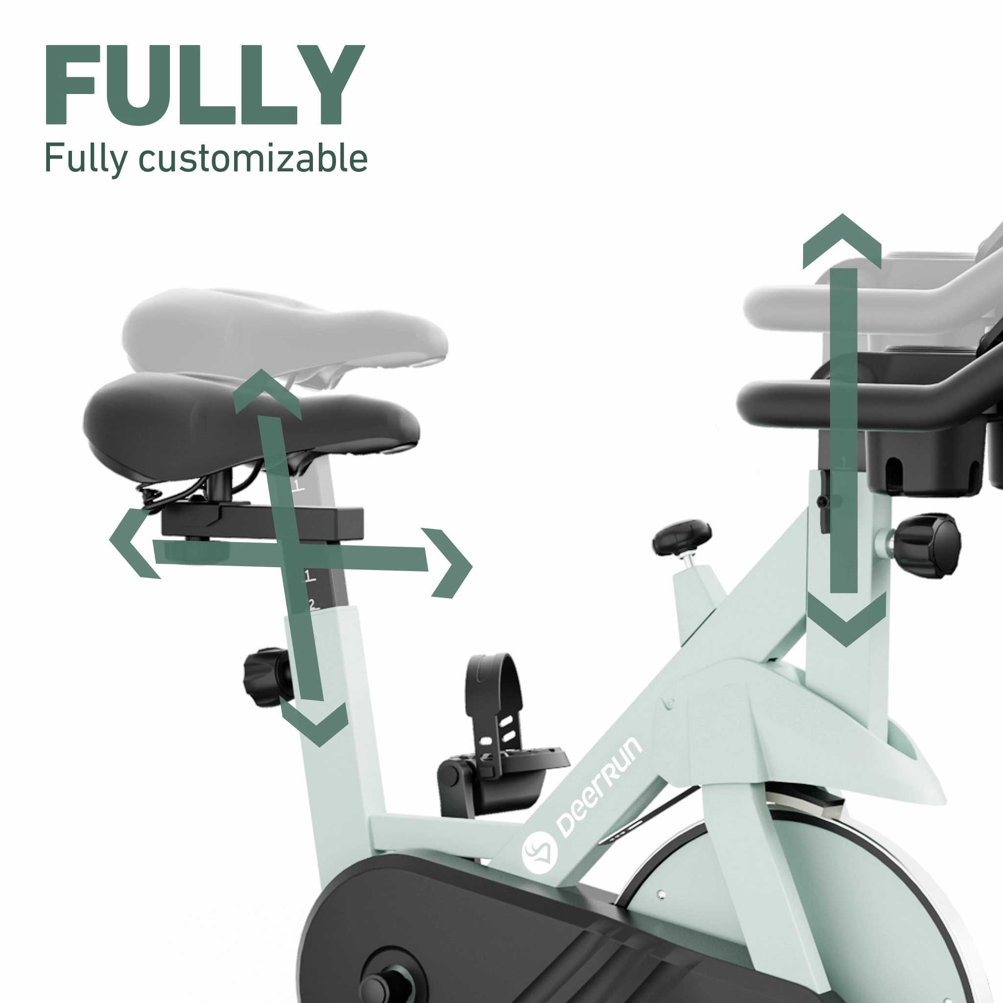 DeerRun S500 Indoor Smart Stationary Cycling Bike with Mat, 1-32 Magnetic Resistance