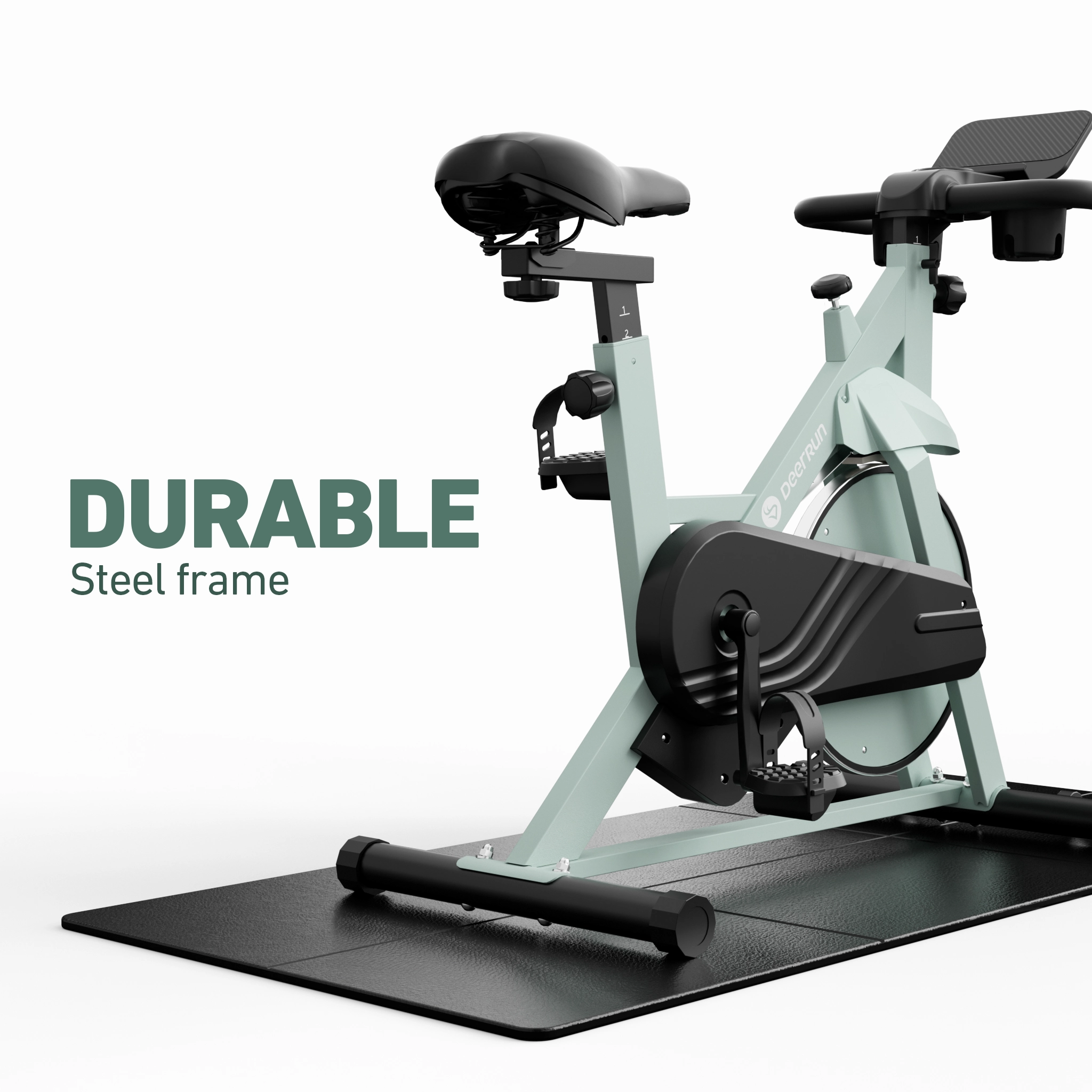 DeerRun S500 Indoor Smart Stationary Cycling Bike with Mat, 1-32 Magnetic Resistance