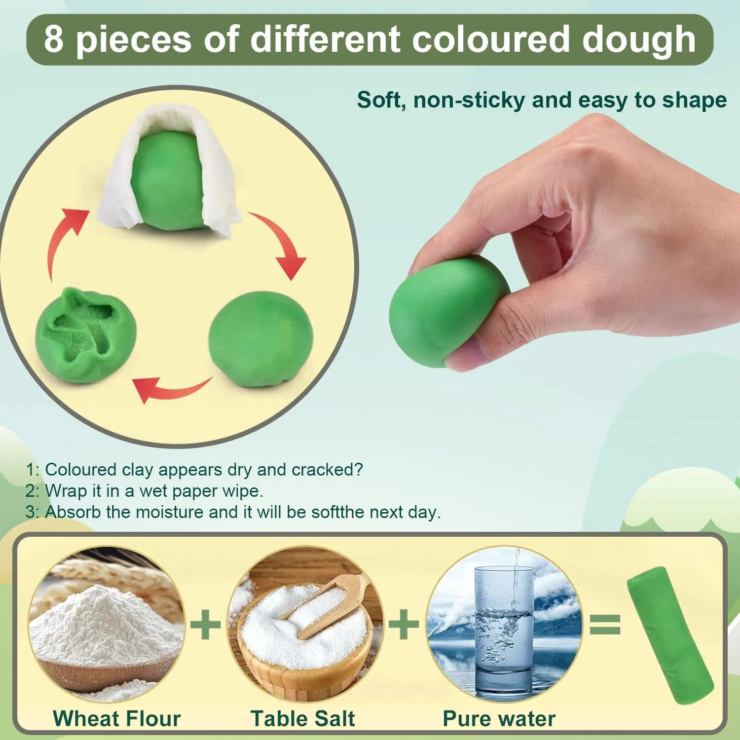 Dinosaur Noodle Maker Play Dough Set for Kids 3-8, Pattheboo 36 PCS Kitchen Toys with Dinosaur Egg Molds, Color Dough for Noodles, Ice Cream & Cookies, Birthday Gift for Boys & Girls