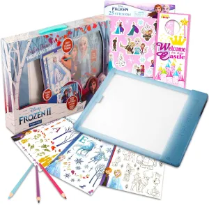 Disney Frozen Light-Up Tracing Table for Girls - Bundle Includes Drawing Board, Stickers, and More | Sketch Pad