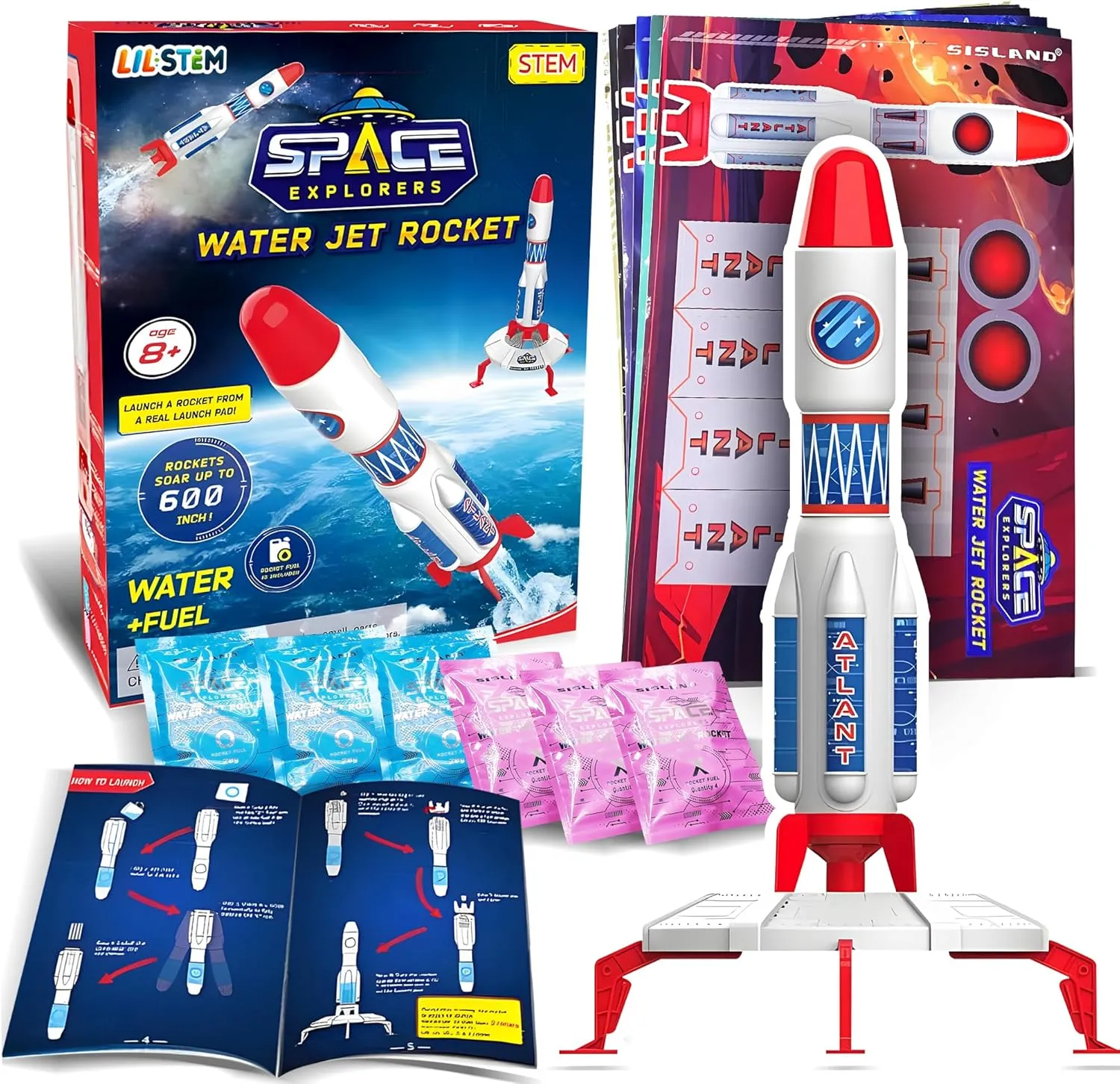 DIY Water Rocket Launcher Kit - STEM Outdoor Science Kit for Backyard Fun, Launch up to 50 ft, Outdoor Toys for Kids 8-12, Great Birthday Gifts for Boys & Girls Ages 3 