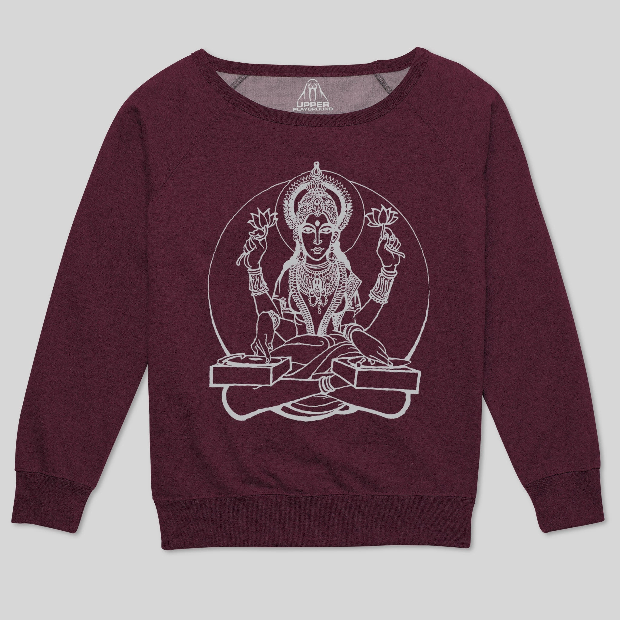 DJ LAKSMI SCOOP NECK FLEECE WOMEN'S SCOOP NECK SWEATSHIRT