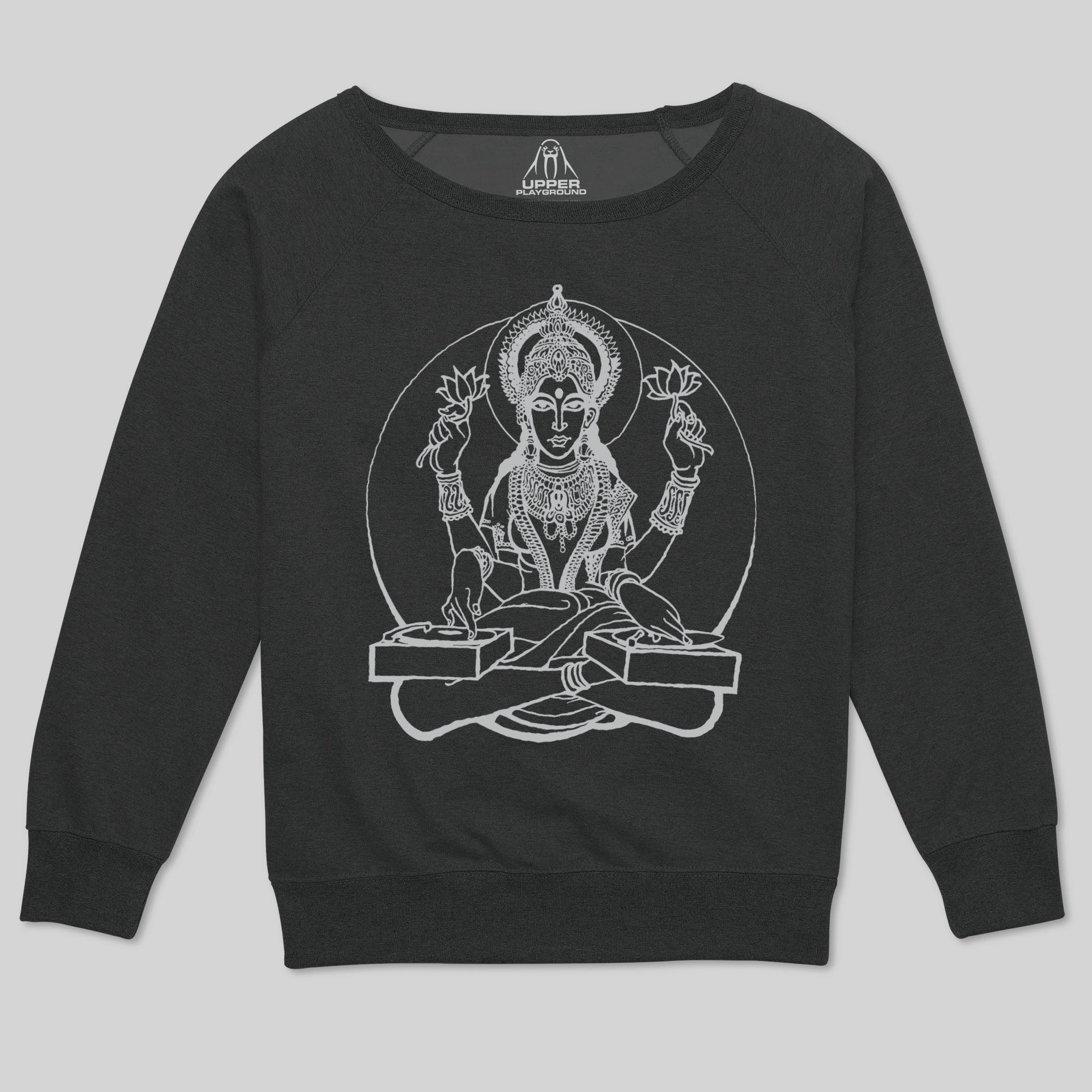 DJ LAKSMI SCOOP NECK FLEECE WOMEN'S SCOOP NECK SWEATSHIRT