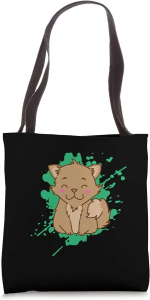 Dog in japanese Kawaii Style Animal Tote Bag