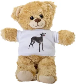 DogsMakeMeHappy Greyhound Dog Teddy Bear, Gift Stuffed Animal, Greyhound Plush Teddy Bear with Tee, Greyhound Baby Gift, Gift for Her, Birthday Christmas Basket Gift Idea