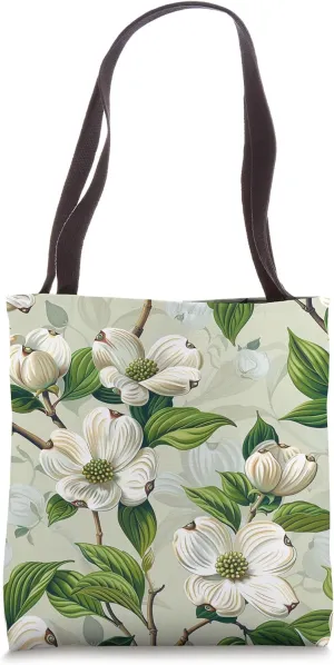 Dogwood Flower Pattern Graphic Tote Bag
