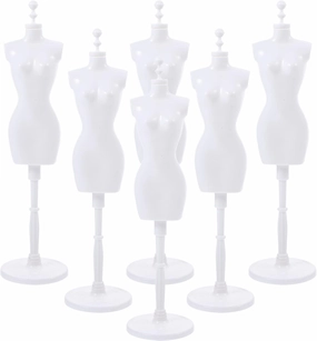 Doll Dress Form Cloth Gown Display Support Holder Toy Mannequin Model Stand Accessories for Doll Dresses Dollhouse Decoration 6pcs