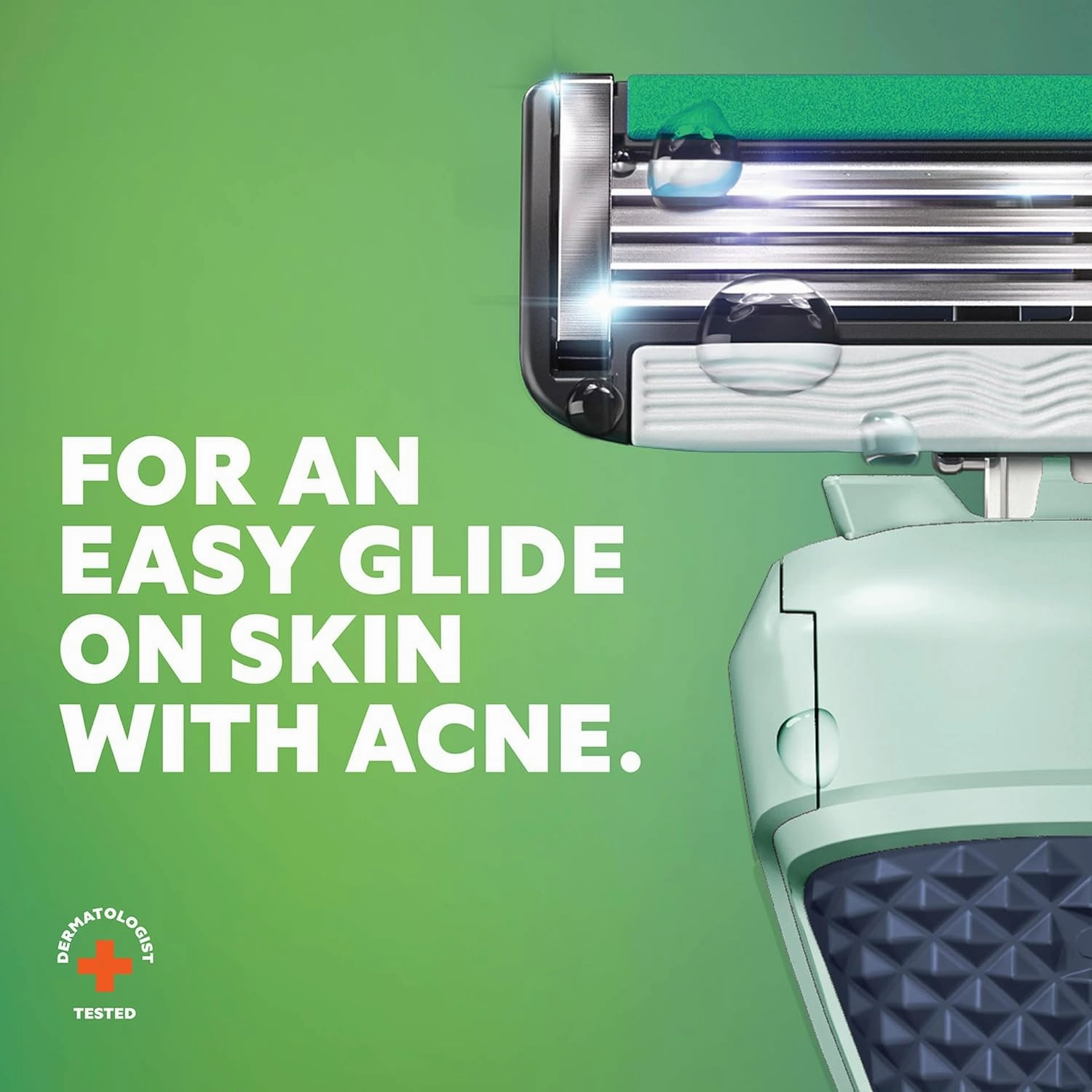 Dollar Shave Club | Acne Friendly Shave Set | 4 Refill Cartridges with Sliptech(TM) Guardbar, 1 Handle, 1 Razor Cover
