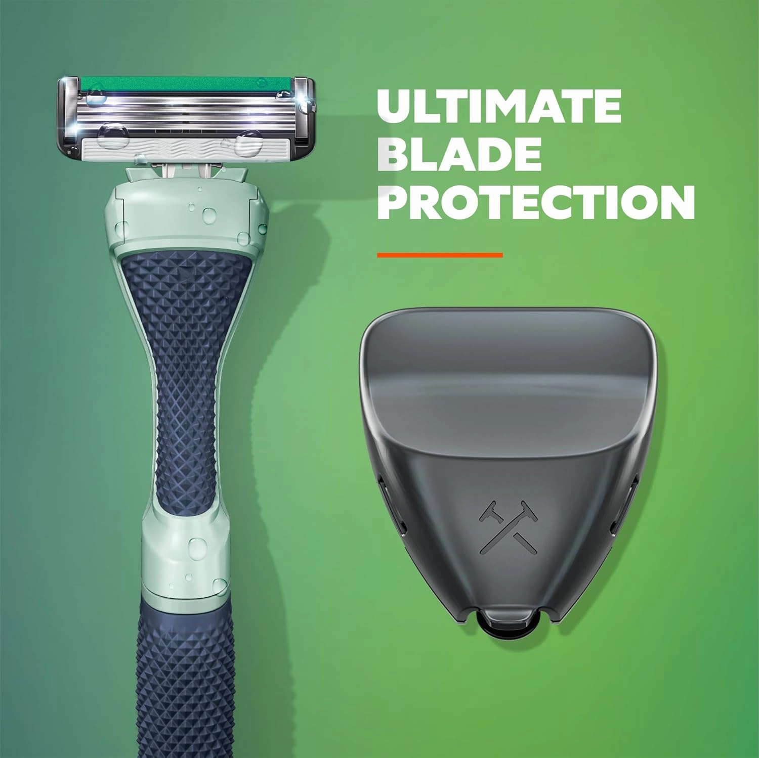 Dollar Shave Club | Acne Friendly Shave Set | 4 Refill Cartridges with Sliptech(TM) Guardbar, 1 Handle, 1 Razor Cover