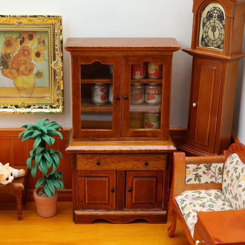 Dollhouse Miniature Display Cabinet Bookcase