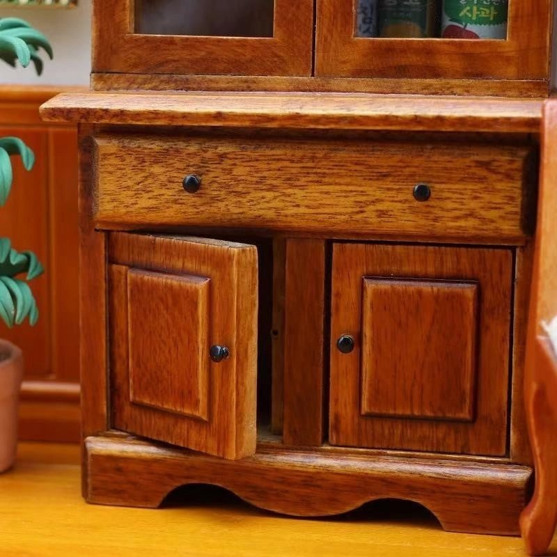 Dollhouse Miniature Display Cabinet Bookcase